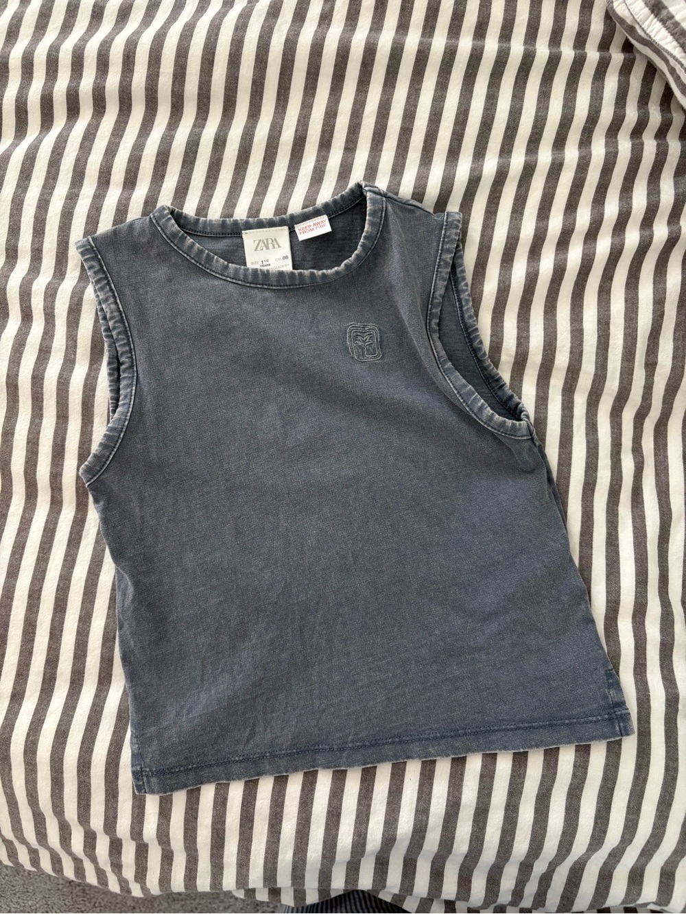 Zara Kids Blue Sleeveless Crewneck Tank